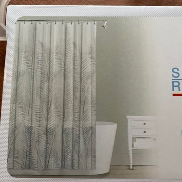 NWT SPLASH Palm Leaves Peva Shower Curtain - Picture 2 of 4